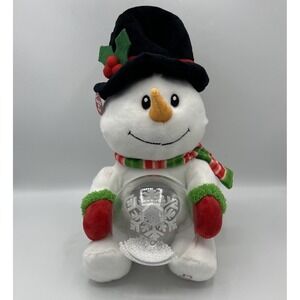 Animated Snowman Dancing Singing Frosty Spinning Snowflake Cuddle Barn Light 13"